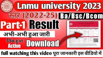 lnmu part 1 result 2022-25|lnmu ba part 1 result download 2022-25|lnmu ba part 1 result 2024