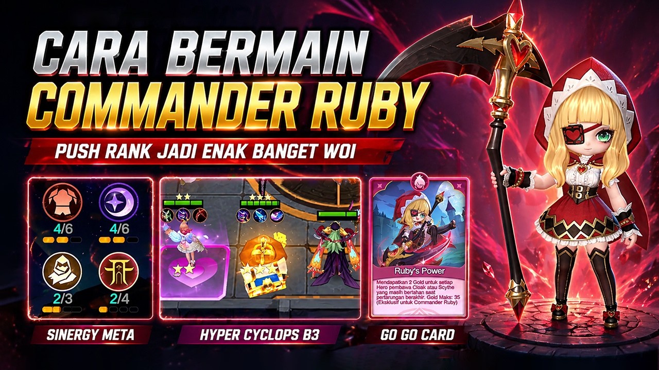 CARA BERMAIN COMMANDER RUBY | PUSH RANK JADI ENAK BANGET! | MAGIC CHESS ...