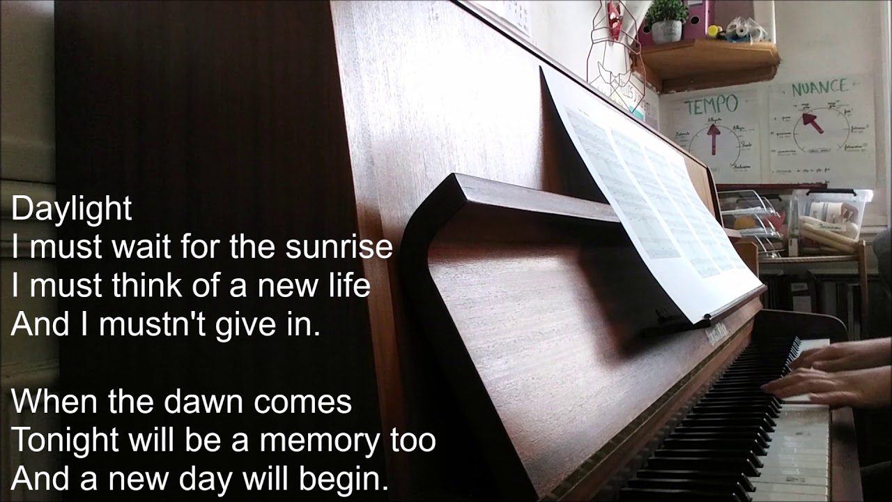 Cats Memory piano cover + lyrics YouTube