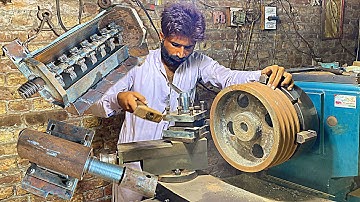 Wonderful Process Manufacturing forage harvester drive pto shaft and boring pulley on Lathe machine