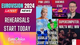 EUROVISION 2024 NEWS - Rehearsals start, Joost Klein Staging rumors, Artist heading to Malmö