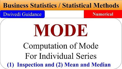 Calculation of Mode of Individual series, Mode Formula, how to calculate mode, business statistics