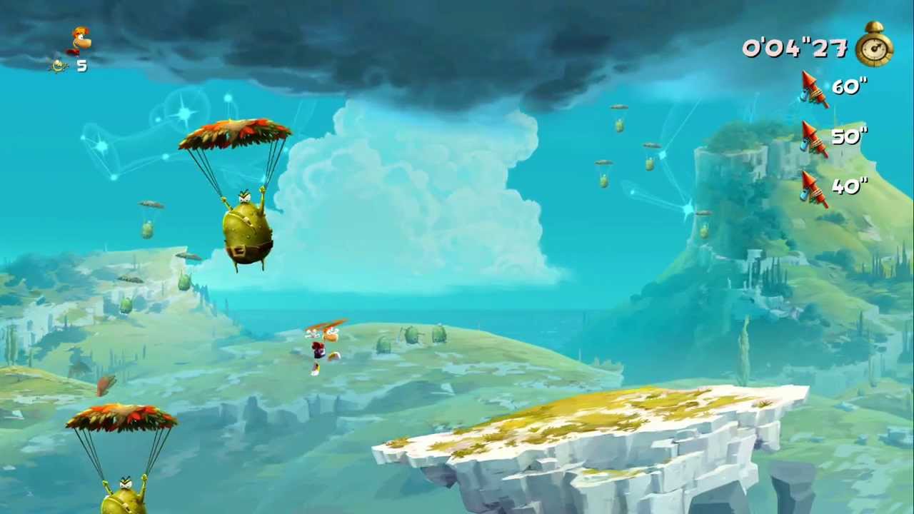 Rayman Legends 100% Walkthrough Part 36 - World 5 Invaded - Shields Up ...