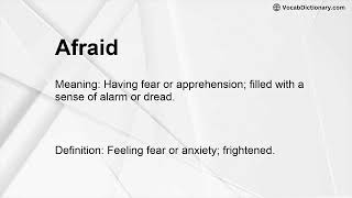 Afraid Meaning