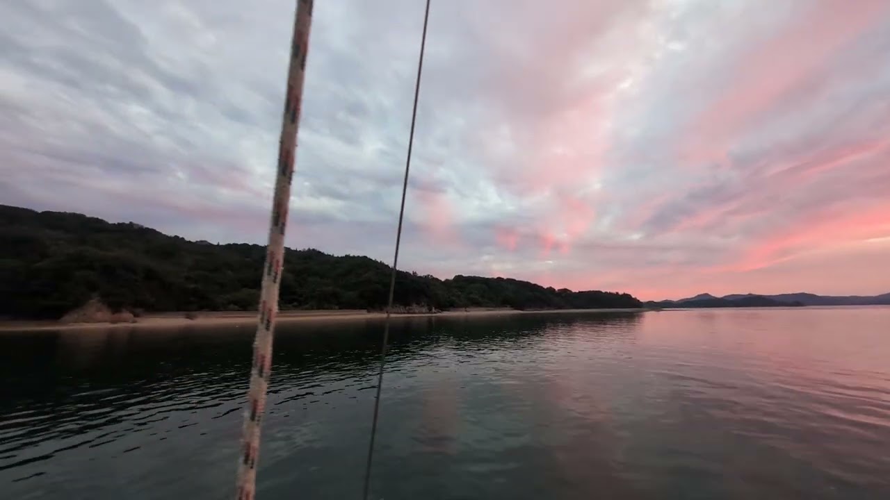 Sunset View from the Anchorage at Fukura Bay, Sashima Island, Japan