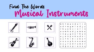 Find The Words Musical Instruments | English Vocabulary