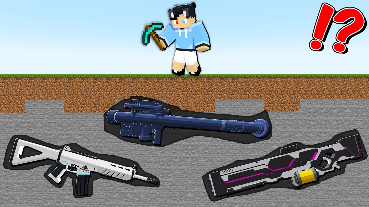 Mining To Find OP GUNS in Minecraft