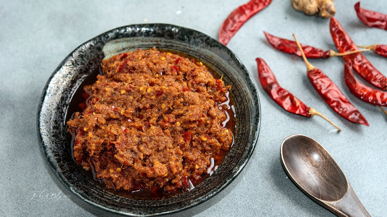 Traditional South Indian Ginger Pickle Home Made Ginger Pickle