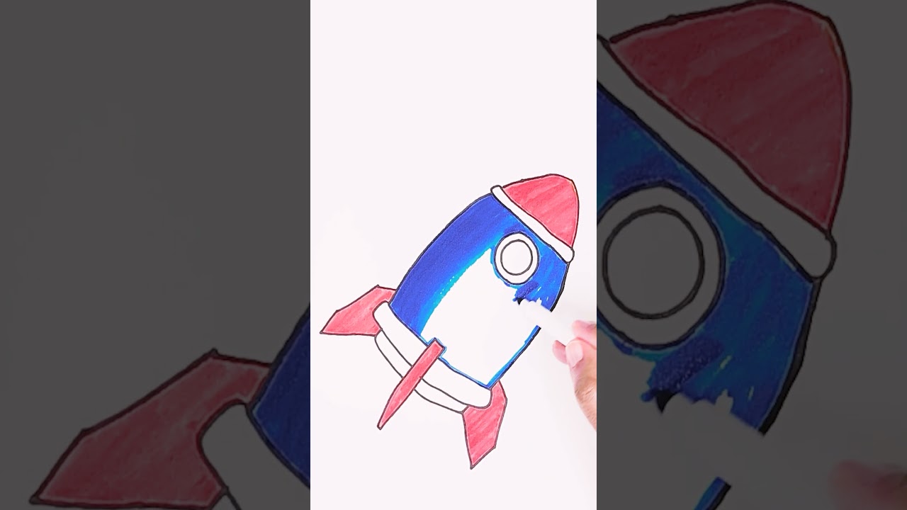 Space Rocket Painting, Coloring for Kids & Toddlers 