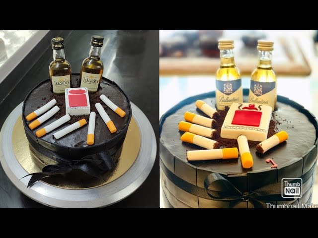 cigarette cake design | wine bottle cake design | daru bottle cake design | दारू केक डिजाइन