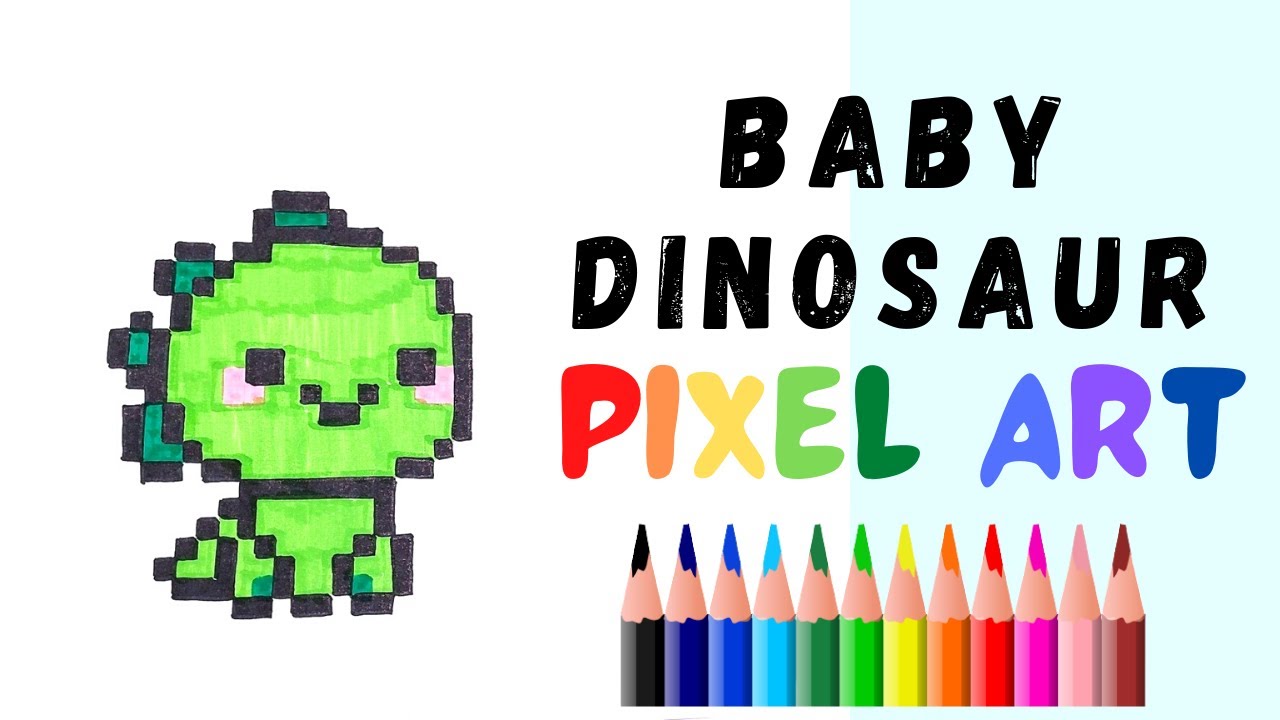Pixel Art || How to Draw a CUTE DINOSAUR! - YouTube