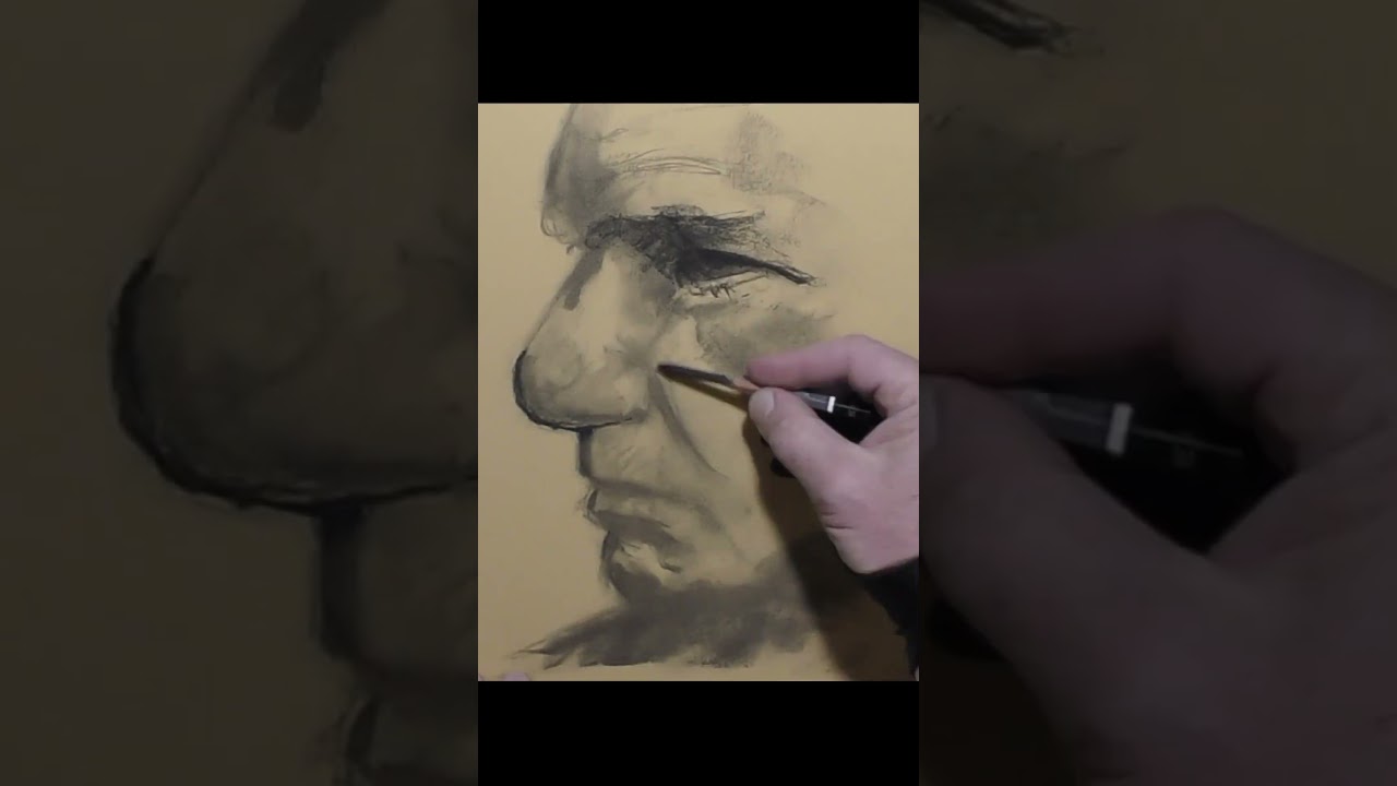 Etude à l'atelier   fusains sur A4 caramel   150125 