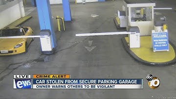 Car stolen from secure parking garage