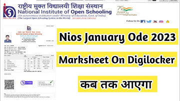 Nios January Ode Original Marksheet On Digilocker | Task Is Helping (NIOS) #nios #notification