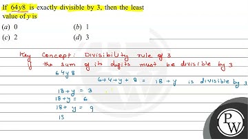 If \( 64 y 8 \) is exactly divisible by 3 , then the least value of...