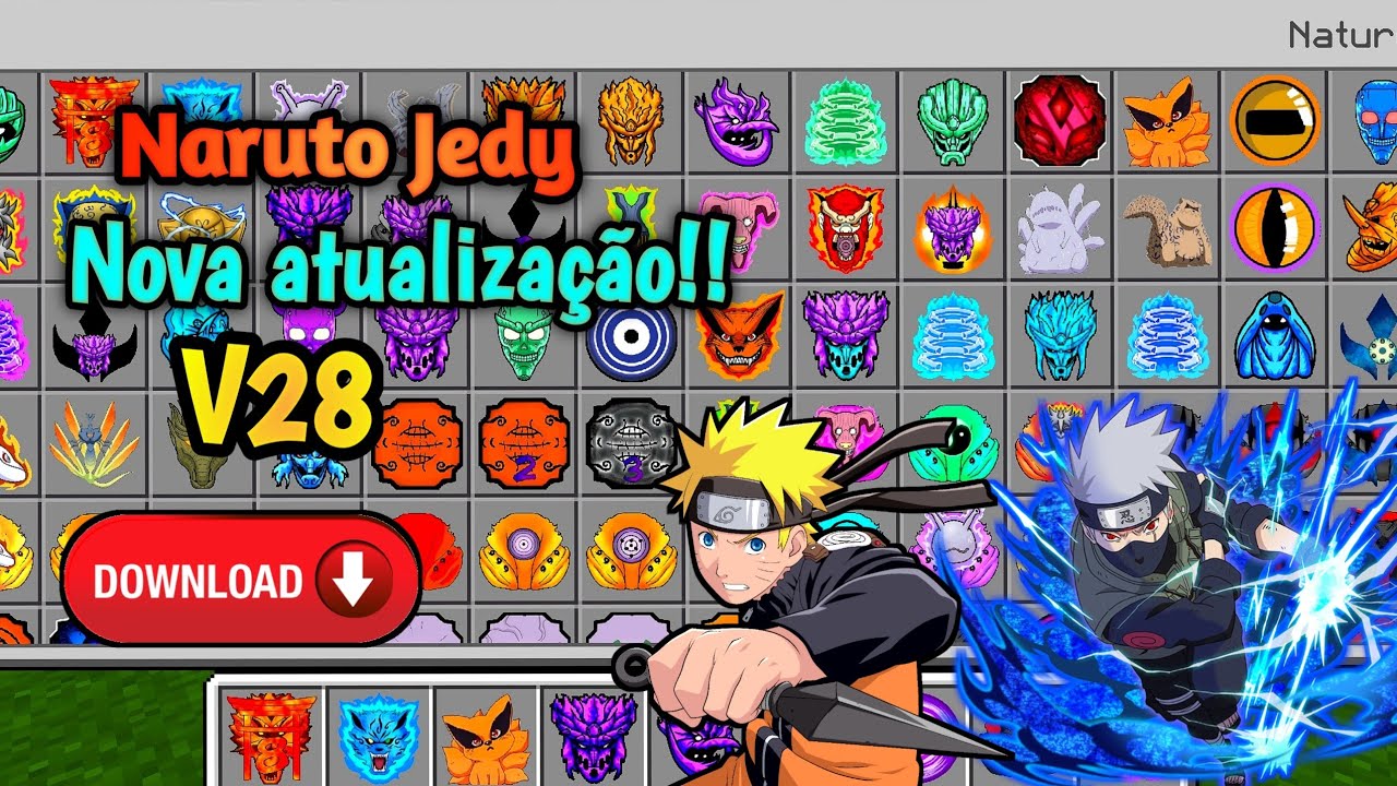 NOVA VERSÃO!! ADDON NARUTO JEDY CRYSTAL V28 NO MINECRAFT PE 1.21.132 ...