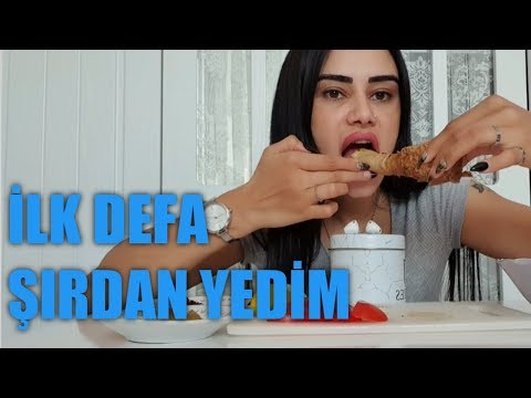 İLK DEFA ŞIRDAN YEDİM 😳  MUKBANG