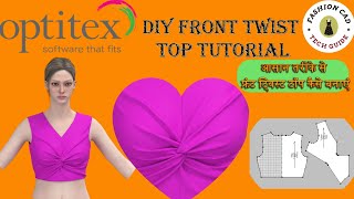 “pattern making Tutorial: How to Make a Front Twisted Top”