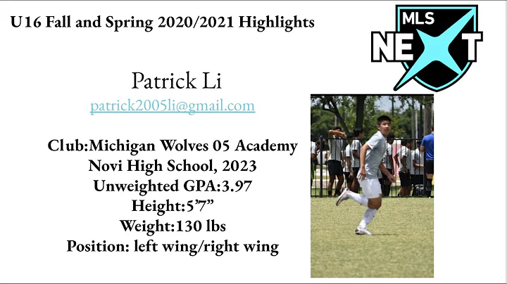Patrick Li U16 Soccer Season Highlight Video 2020/...