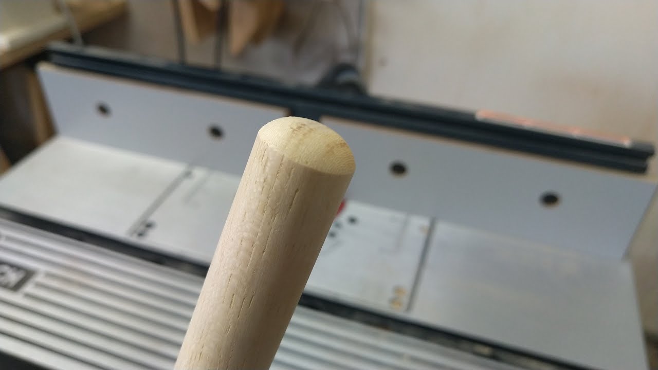 How to round Dowel head with router table 丸棒の頭をルーターテーブルで丸く加工する YouTube