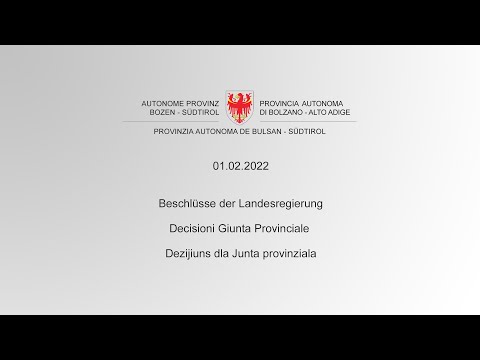 Decisioni Giunta Provinciale - 01.02.2022