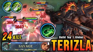 SAVAGE + 24 Kills!! Terizla Insane One Hit Damage Build - Build Top 1 Global Terizla ~ MLBB screenshot 2