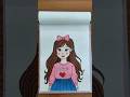Aesthetic and Cute Anime Girl Drawing ✨🌺| Aesthetic Sketch Ideas| Cute Girl Drawing #shorts #cute
