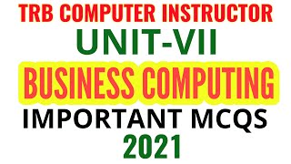 BUSINESS COMPUTING TRB || COMPUTER INSTRUCTOR EXAM 2022