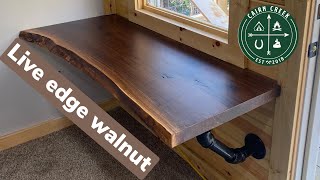 WOOD YA JUST LOOK AT THAT! Live edge walnut desk install.
