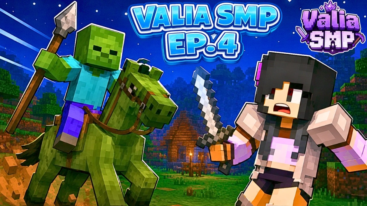 ZOMBIE on a ZOMBIE HORSE | Valia SMP Series [Ep.4] | Valia - YouTube