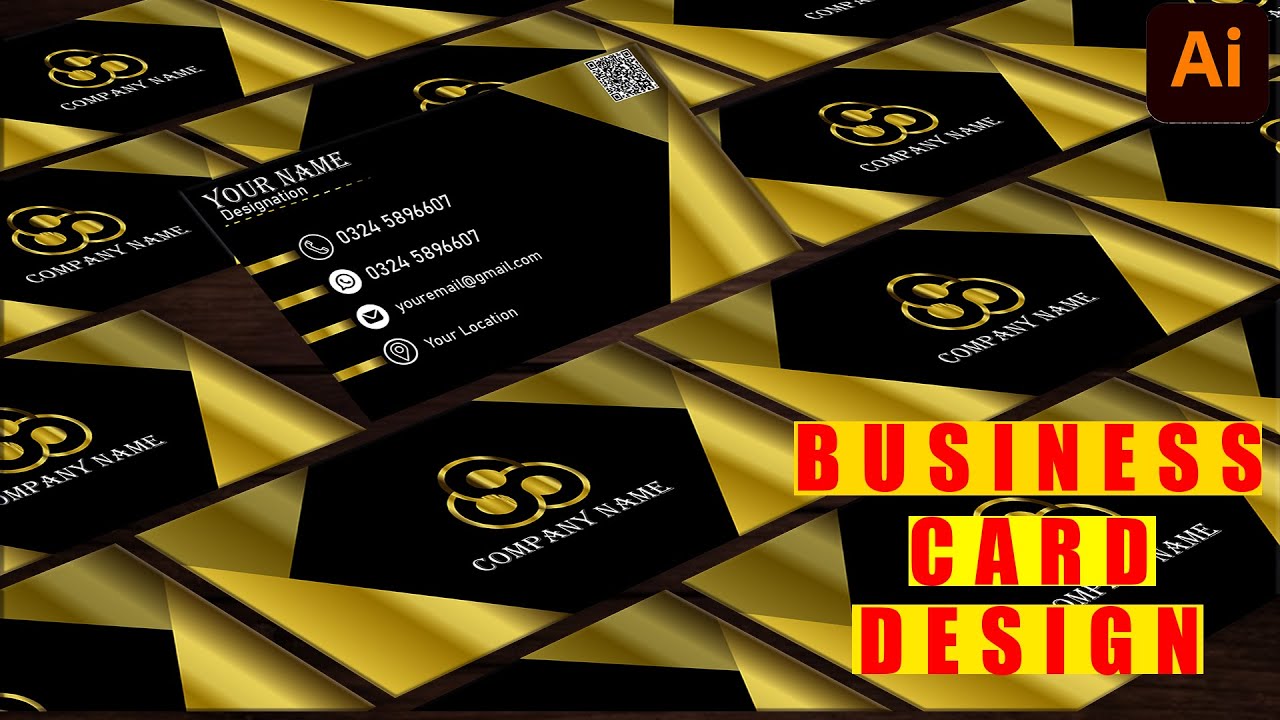 Business Card Design in Adobe Illustrator | Tutorial | Step by Step ...