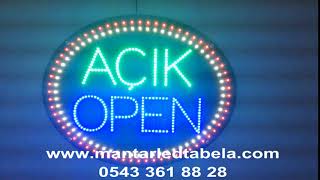 Açık Open Elips - Animasyonlu Mantar Led Tabela