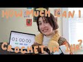 how much can I crochet in 1 hour?