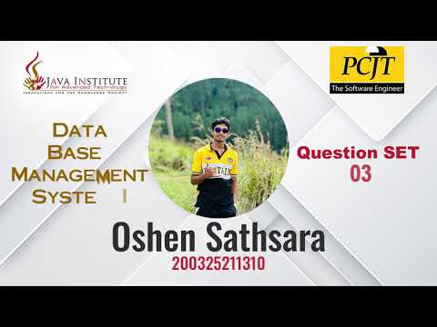 Question Set 03 | Database Management System | Java Institute