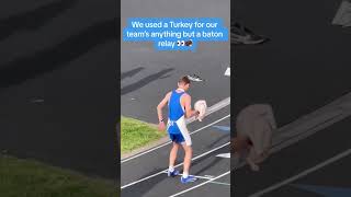 They did their relay with a turkey 😱🦃 #shorts