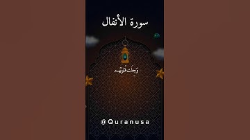 تلاوة رائعة من السورة الكريمة (سورة الأنفال)، بصوت القارئ (ياسر الدوسري). أرجو أن تنال إعجابكم 😊✨️