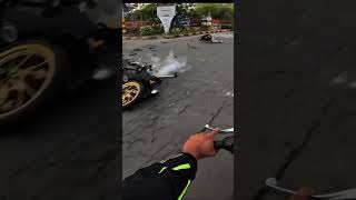 It's green light but not for the car #roadsafety #accident #crash #rashdrive #besafe #motorcyclelife