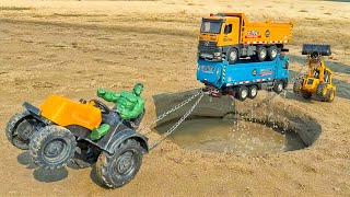 Double Tata Truck Accident Pulling Out Hulk Tractor Jcb3Dx Tractor Cartoon Jcb Cartoon Video