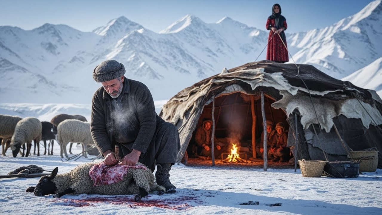 Surviving a Freezing Winter as a Shepherd in Afghanistan|Cooking Sheep’s meat| DailyRoutine life.
