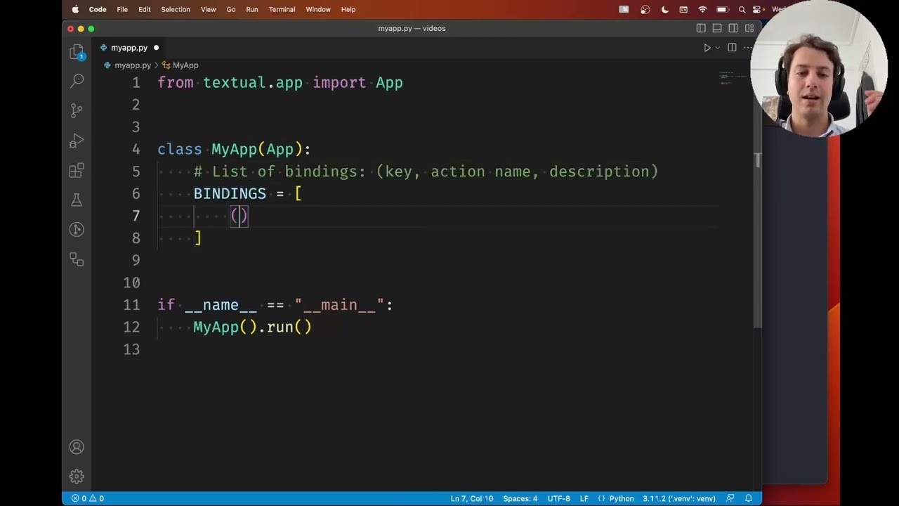 How to create a keybinding to trigger an action in Textual