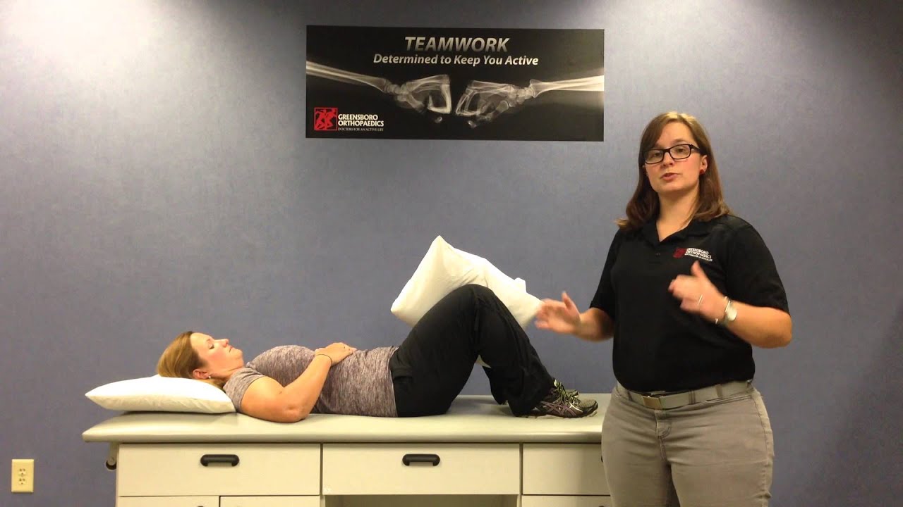 Greensboro Orthopaedics Adductor Pillow Squeeze with Samantha Bronson, PT, DPT YouTube