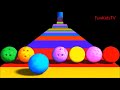 Funny 3d bowling ball learn colors abc song alphabet for kids