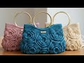 حقيبة الوردة الملكية بالكروشيه قطعة فنية ستغير مفهومك عن الشنط اليدوية Crochet Flowers Bag 