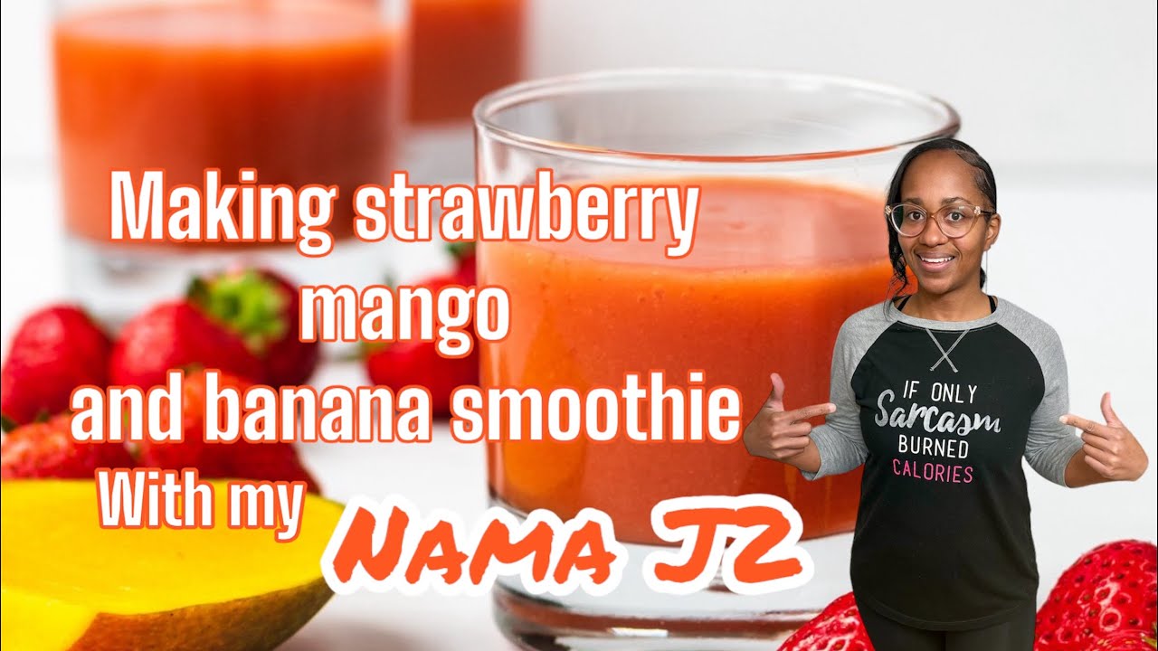Making a mango, strawberry and banana smoothie with my cold press Nama