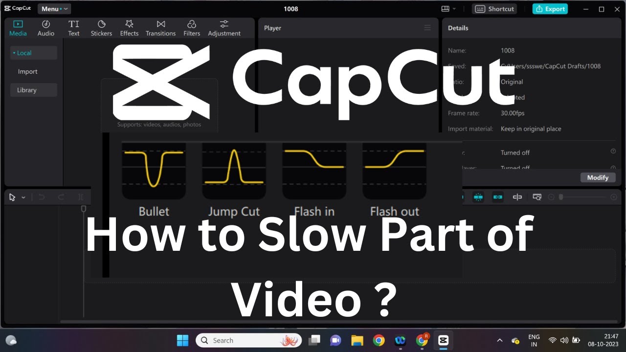 How to Slow Video or A part of Video using Capcut: CapCut Tutorial ...