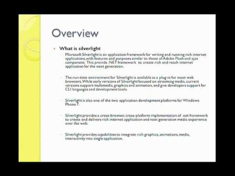 Microsoft Silverlight Training 1