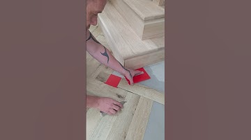 A perfect herringbone install with a Myscribe Board 🤩 #herringboneflooring #shorts