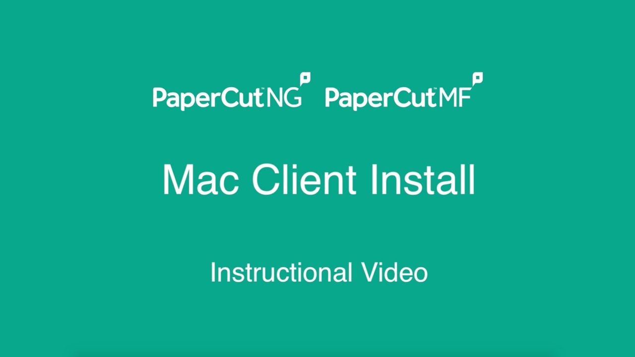 PaperCut Mac Client Install YouTube