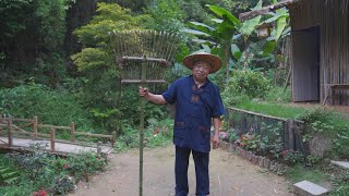 Grandpa Amu made a bamboo rake, which many people haven't seen before, it's really great