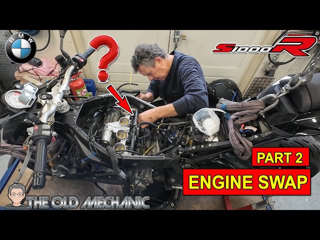 BMW S1000R交換 ⚠️🔧BMW S1000R Engine Swap Begins! The Old Mechanic Replaces a